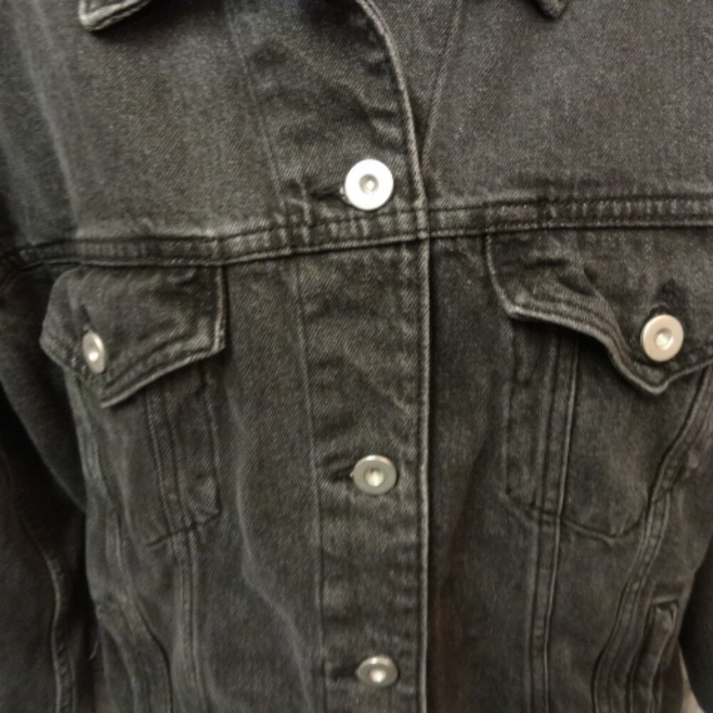Wild Fable Four Pocket Button Down Black Jean Jacket, Like New - Picture 3 of 6